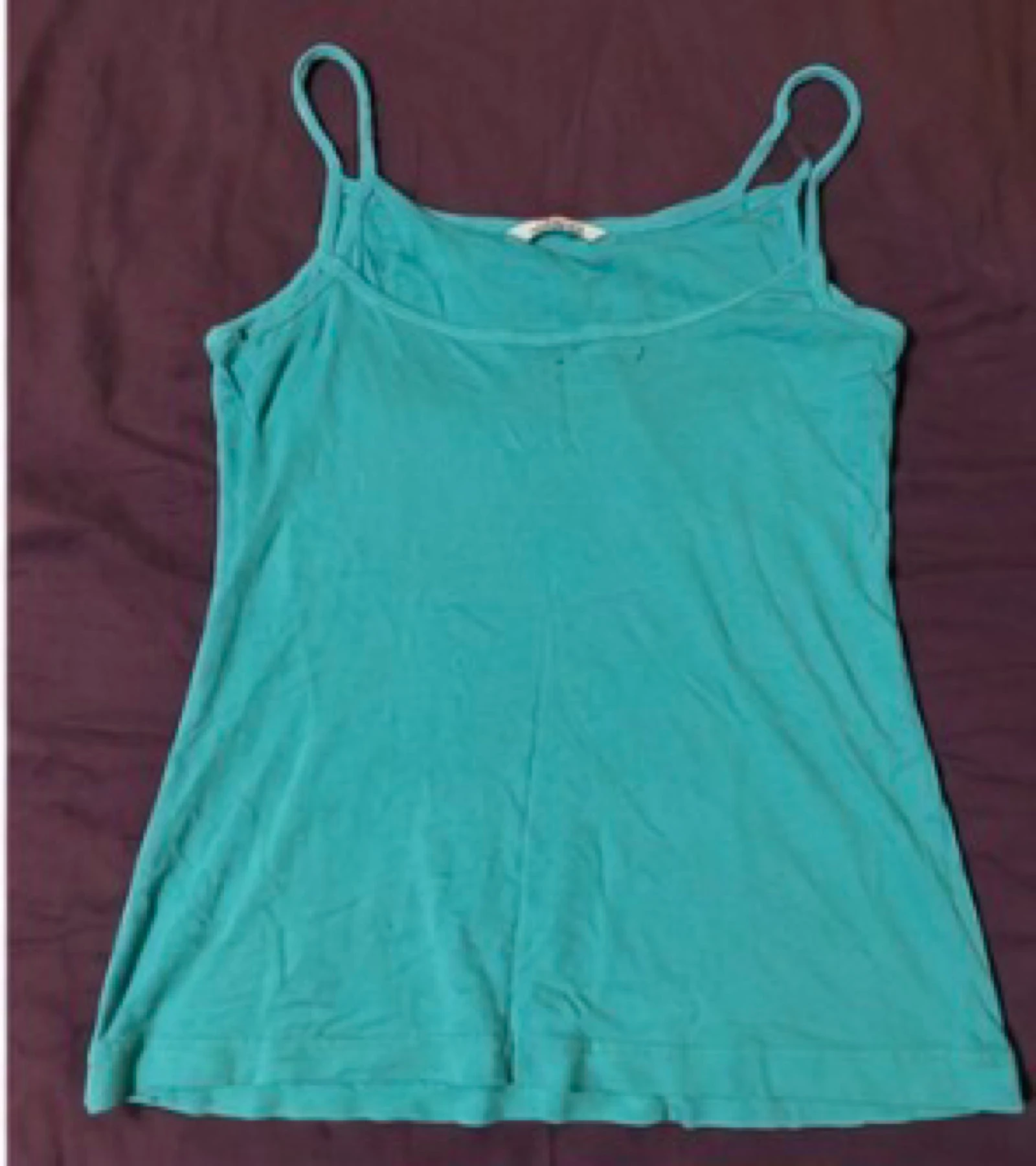 Camaïeu Mint Green Basic Cotton Tank Top with Thin Straps Size 38 – photo 3